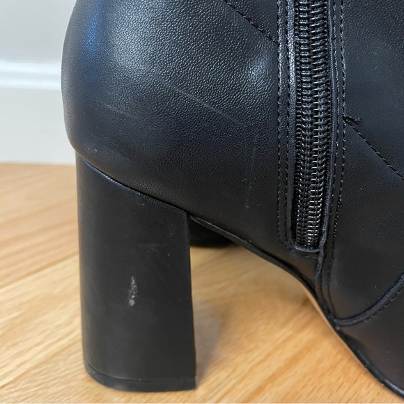 Express Faux Leather Block Heel Ankle Booties, Black, Size 7, EUC - Picture 5 of 16